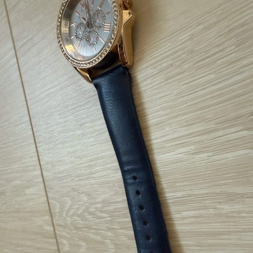 3/$10 Jessica Carlyle Women's Rose Gold Watch with Blue Strap